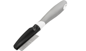 Hund- och kattloppa kam med fina metalltänder och ergonomiskt handtag, designad för att ta bort loppor och smuts från pälsen.