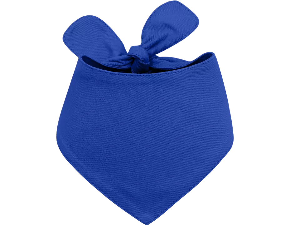 Personlig Hundbandana i Bomull med Broderat Namn Blå personlig bomullsbandana för hundar med knutknäppning, lätt att tvätta, anpassningsbar med broderat namn.