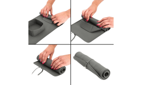 Ihopvikbar Hund-reseskål - 1200ml dubbel vikbar matmatta