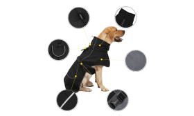 Reflekterande vattentät hundjacka med varm fleecefodring