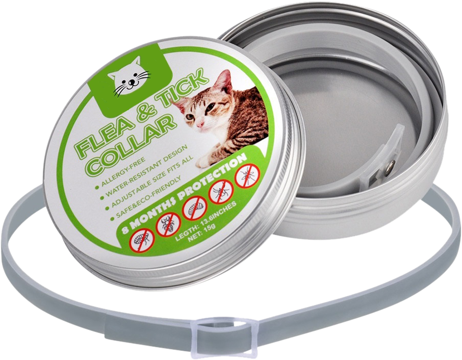 Naturligt halsband för katt, skyddar mot loppor och fästingar, hållbart och passar perfekt med namnbricka hund.