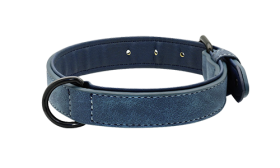 Lyxigt Sammetshundhalsband Blå lyxigt sammetshalsband för hund med mjukt innerfoder, längd 35-37 cm, bredd 1,7 cm, för komfort och hållbarhet.
