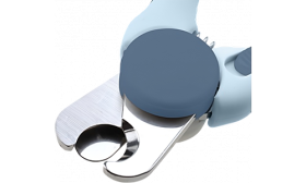 Blå hundklippare med säkerhetsstopp, skarpa rostfria blad för precis trimning, passar hundar och katter.